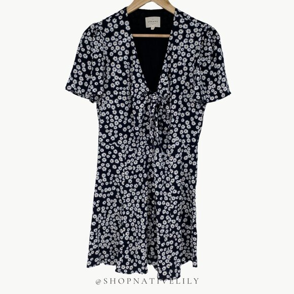 Sézane Women's Norabel Daisies Floral Button Down Mini Dress Sz 40 (US 8), Black - Picture 6 of 13